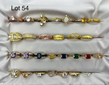 Collection of Costume Rings in Gold Tones