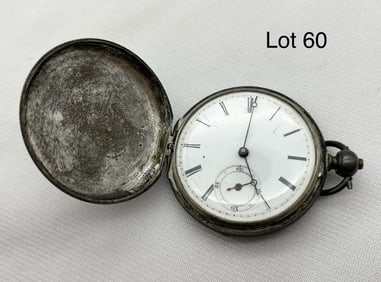 Antique Pocket Watch in Silver Hunter Case