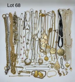 Collection of Costume Jewelry in Gold Tones