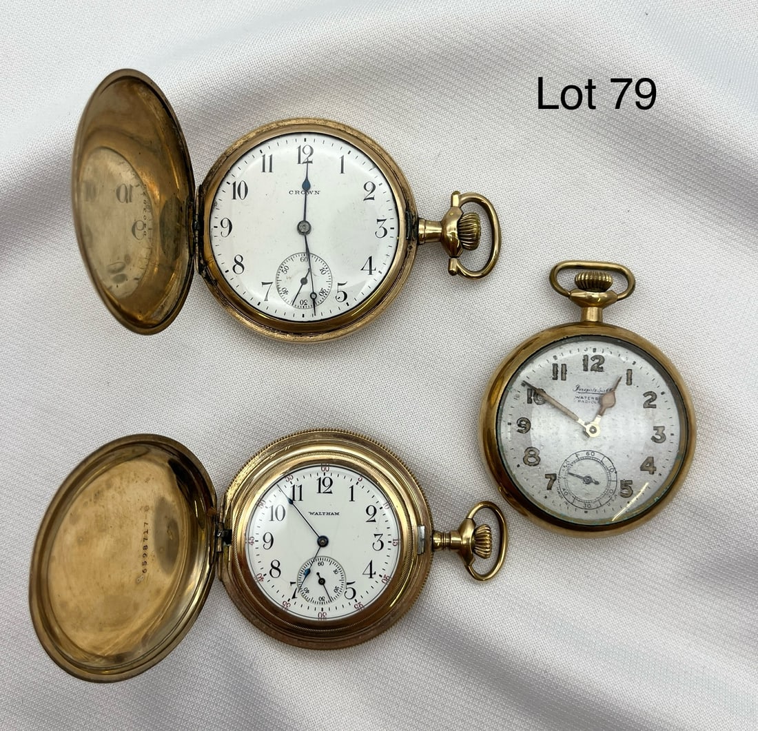 Trio of Vintage and Antique Pocket Watches in Gold Cases (1 of 18)