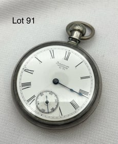 Antique American Waltham Pocket Watch in Silver Case
