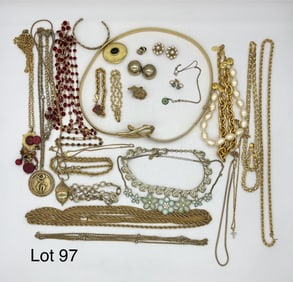 Signed Costume Jewelry Lot in Gold Tones