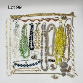 Signed Costume Jewelry Necklaces and Earrings