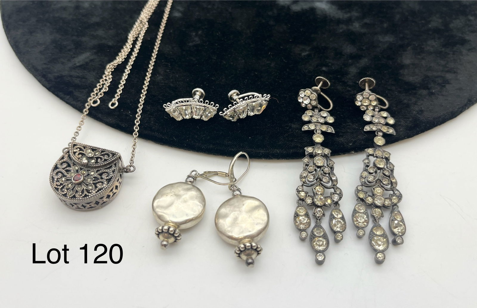 Sterling Silver Jewelry Necklace and Earrings (1 of 6)