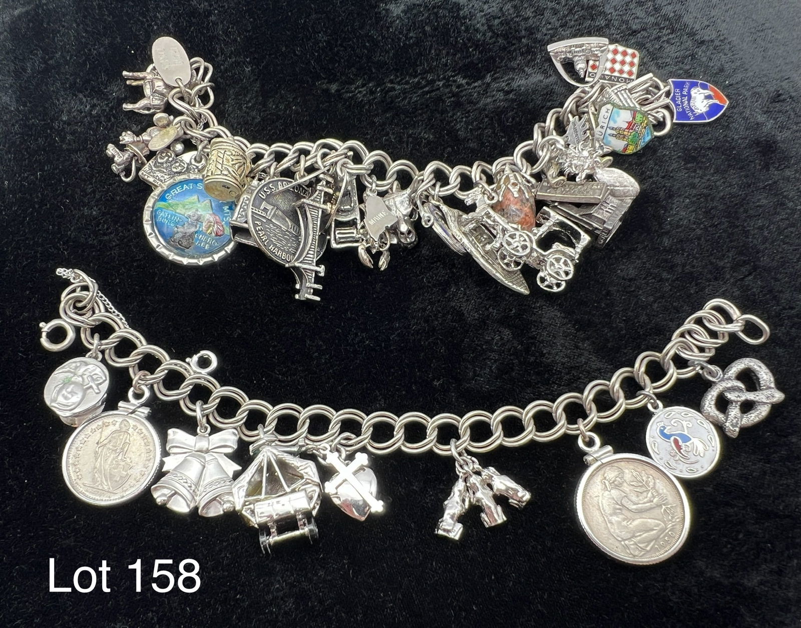 Pair of Sterling Silver Charm Bracelets (1 of 10)