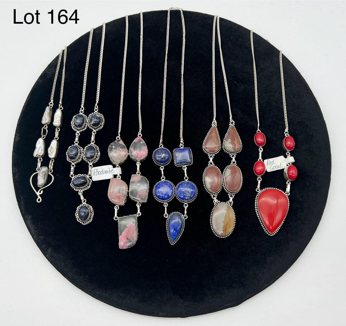Selection Silver Gemstone Necklaces (1 of 7)