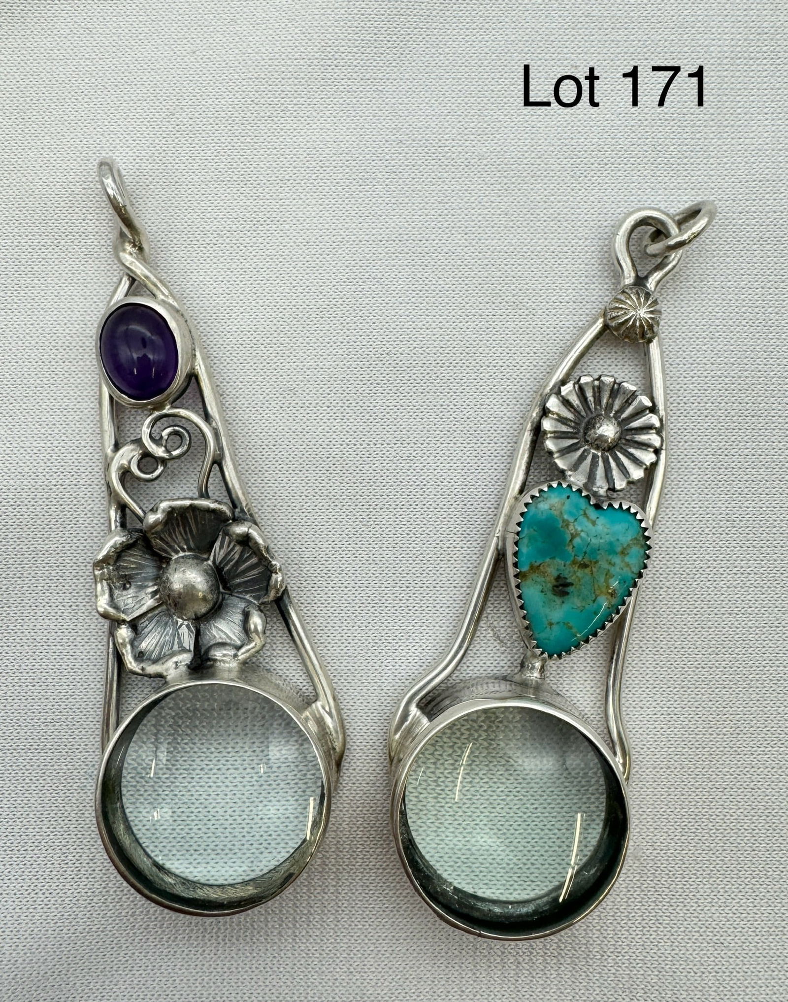 Duo of Sterling Silver Loupe Pendants (1 of 7)