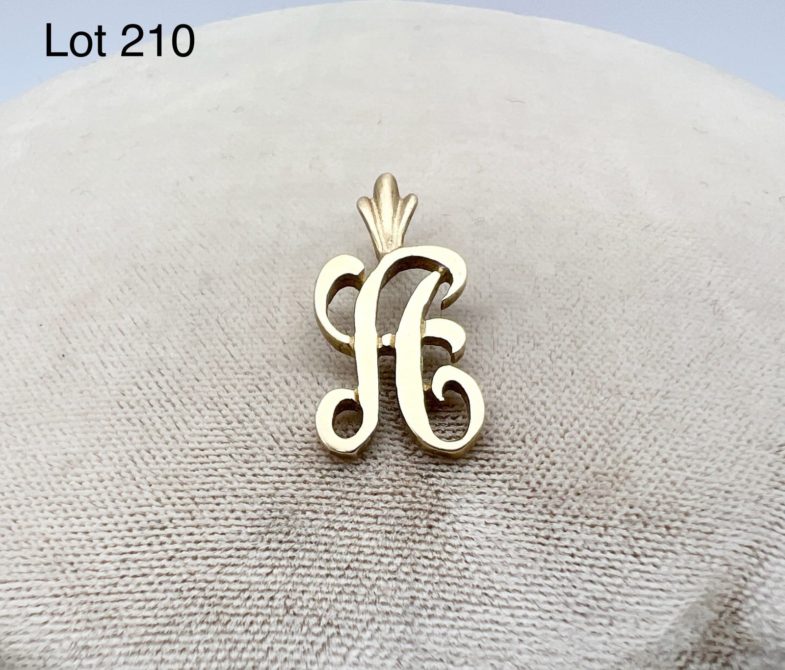 14K Yellow Gold "H" Initial Pendant (1 of 4)
