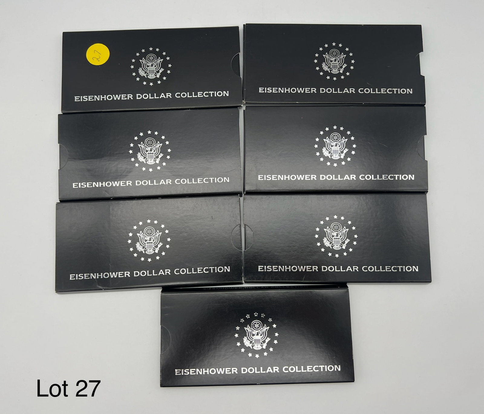 Collection of Eisenhower Dollars: A collection of fourteen Eisenhower dollars, ranging from 1972-78. Includes: 1973S BU, 1973S PF, 1973S CLD, 1974S CLD, 1974P, 1974D, 1976D, 1976P, 1976S I, 1976S II, 1977D, 1977P, 1977S PRF, 1978S Pro