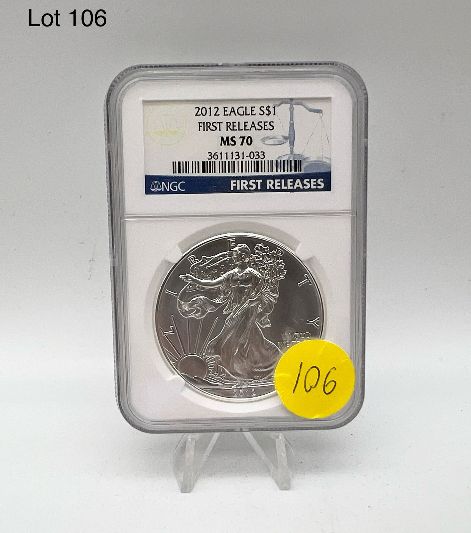 2012 $1 American Silver Eagle First Release NGC MS70 (1 of 2)