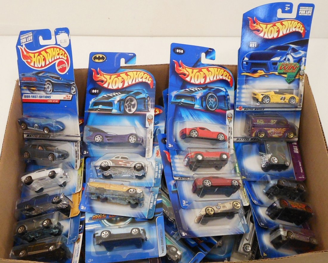 Lot of 80 Hot Wheels Blue Carded #5: Lot of 80. Hot Wheels Carded Blister Packs. May have various dates 1999-2006, mixed lot of possible First Editions, All Stars, Skin Deep, Rot Rod Magazine, 35 Anniversary, and/or more. All in like new