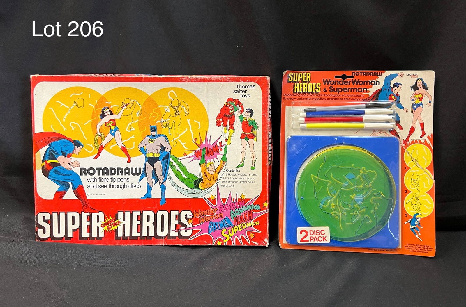 1977 Rotadraw Super Heroes Comic Strip Art Set With Additional 2 Disc Pack (1 of 5)