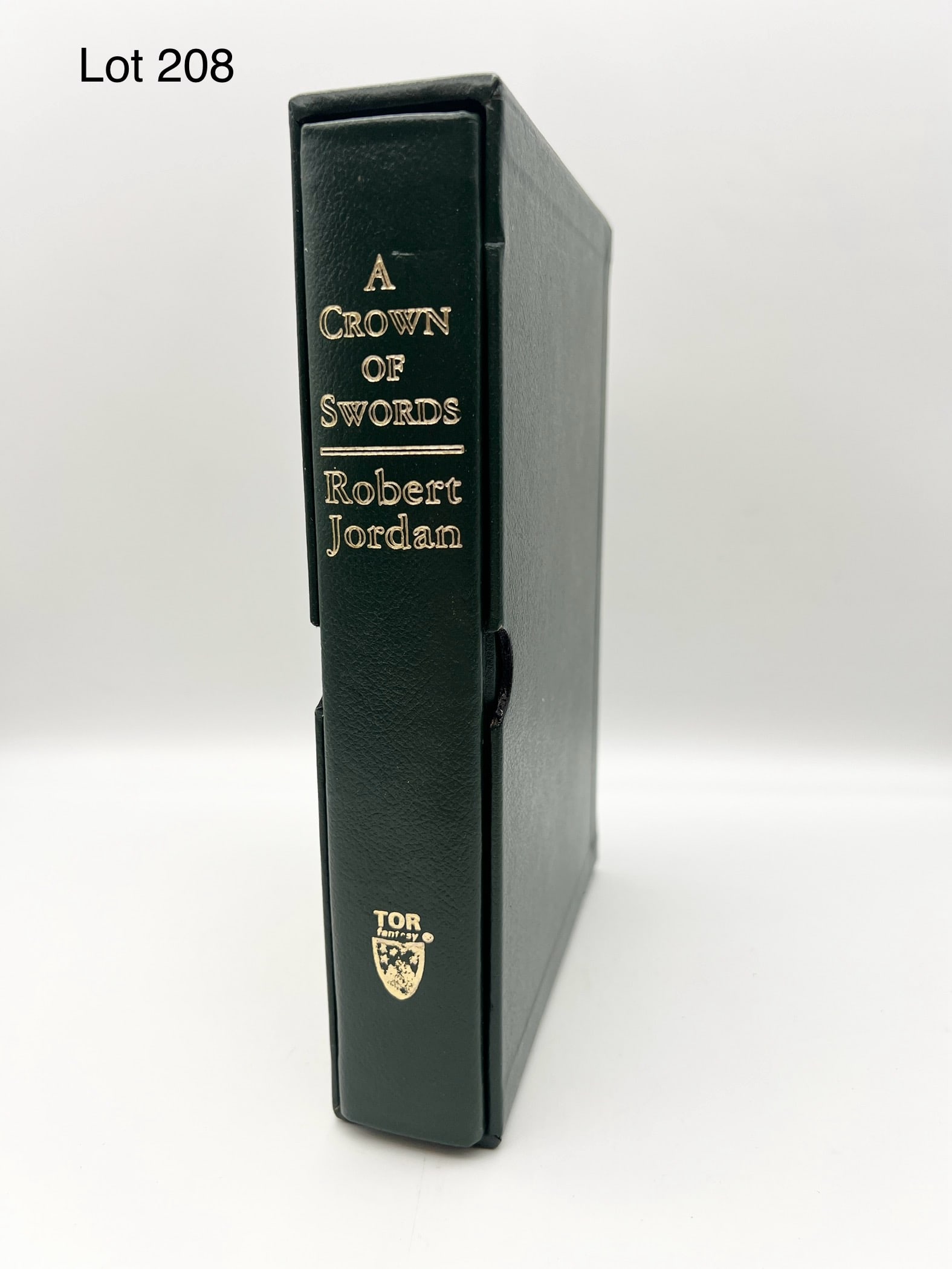 Signed Leatherbound Hardcover of 'A Crown of Swords' by Robert Jordan (1 of 6)