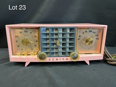 1956 Zenith Z519V Pink Tube Radio