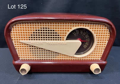 1948 Philco 48-230 "Transitone" "Flying Wedge" Brown Plastic Tube Radio