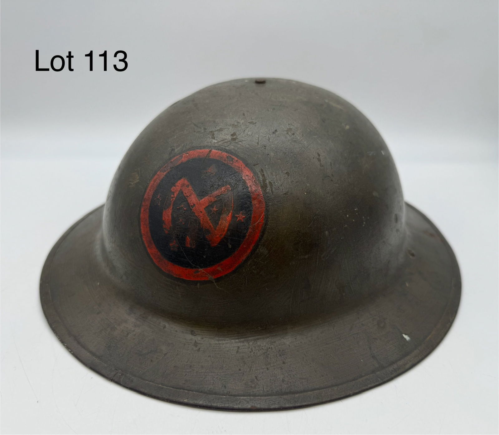 Original U.S. WWI British Made M1917 Doughboy Helmet "New York Division" (1 of 8)