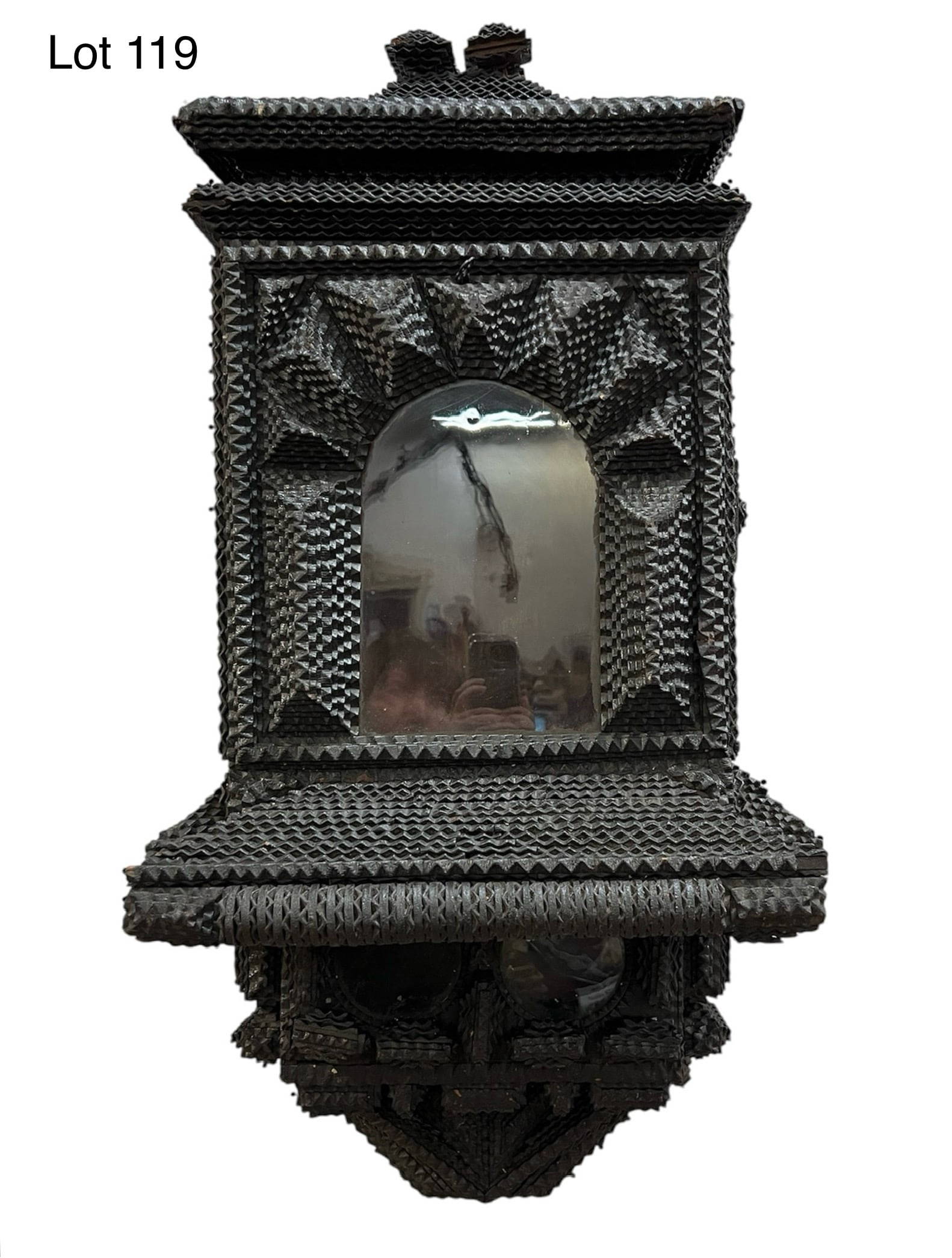 Turn Of The Century German Tramp Art Wall Clock Case Auction