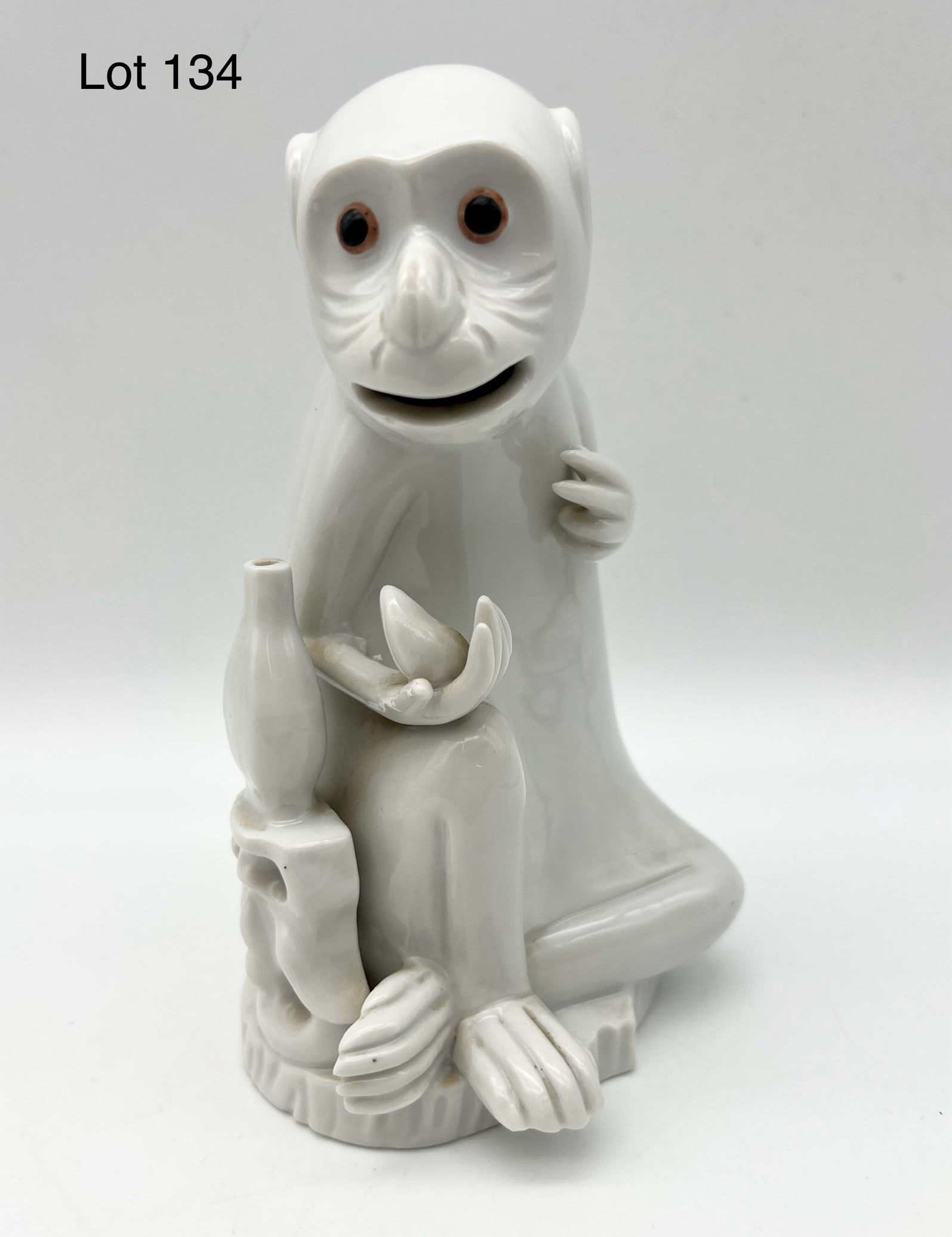 Mottahedeh Blanc de Chine Porcelain Monkey: Mottahedeh Blanc de chine 6" porcelain monkey. *note: no chips, cracks or crazing.