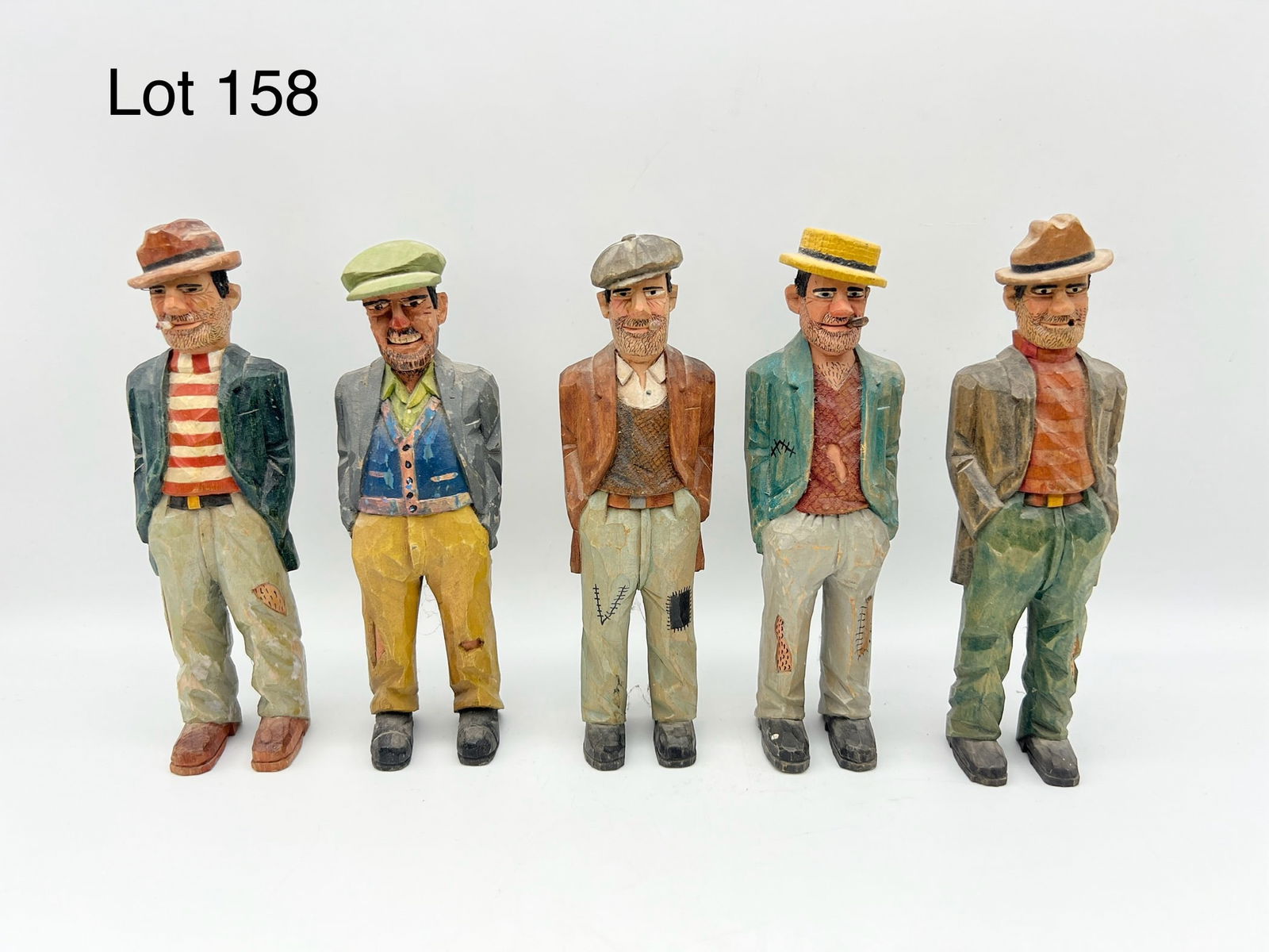 Gang of Early 20th C Prison Tramp Art Tough Guys (1 of 9)