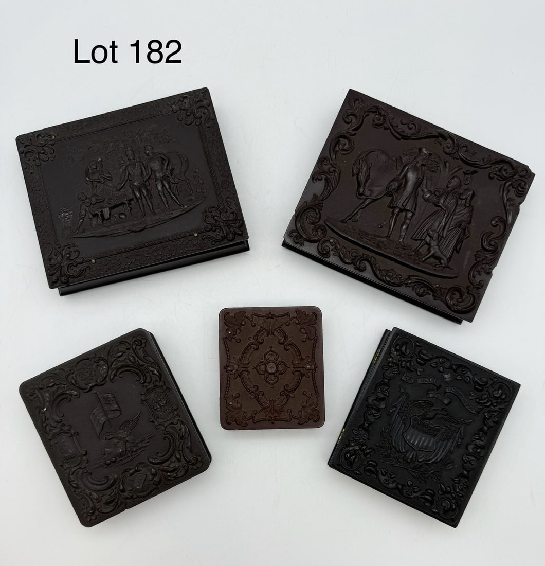 Collection of 5 Fine Gutta Percha Daguerreotype Cases (1 of 11)