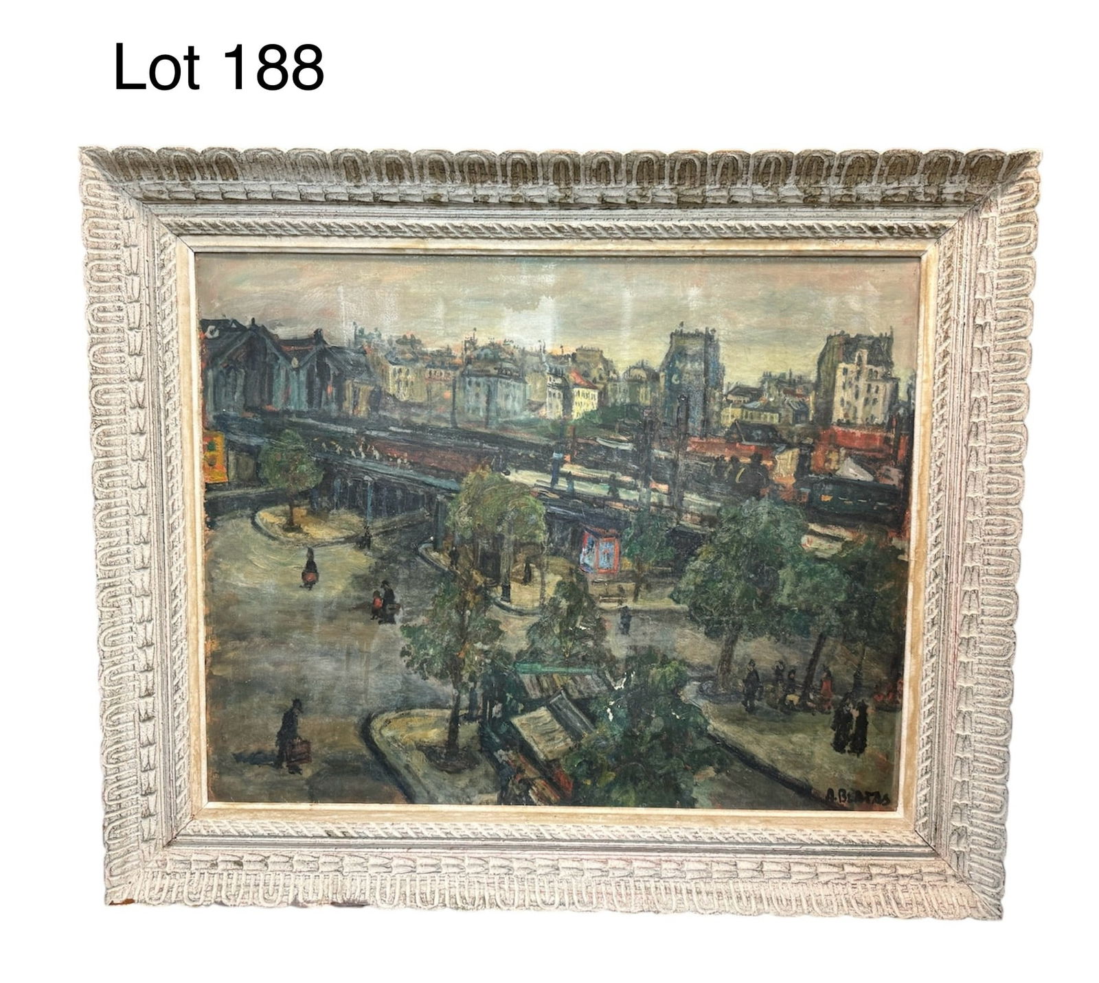 Oil on Canvas Cityscape by Arbit Blatas (1909-1999) (1 of 10)