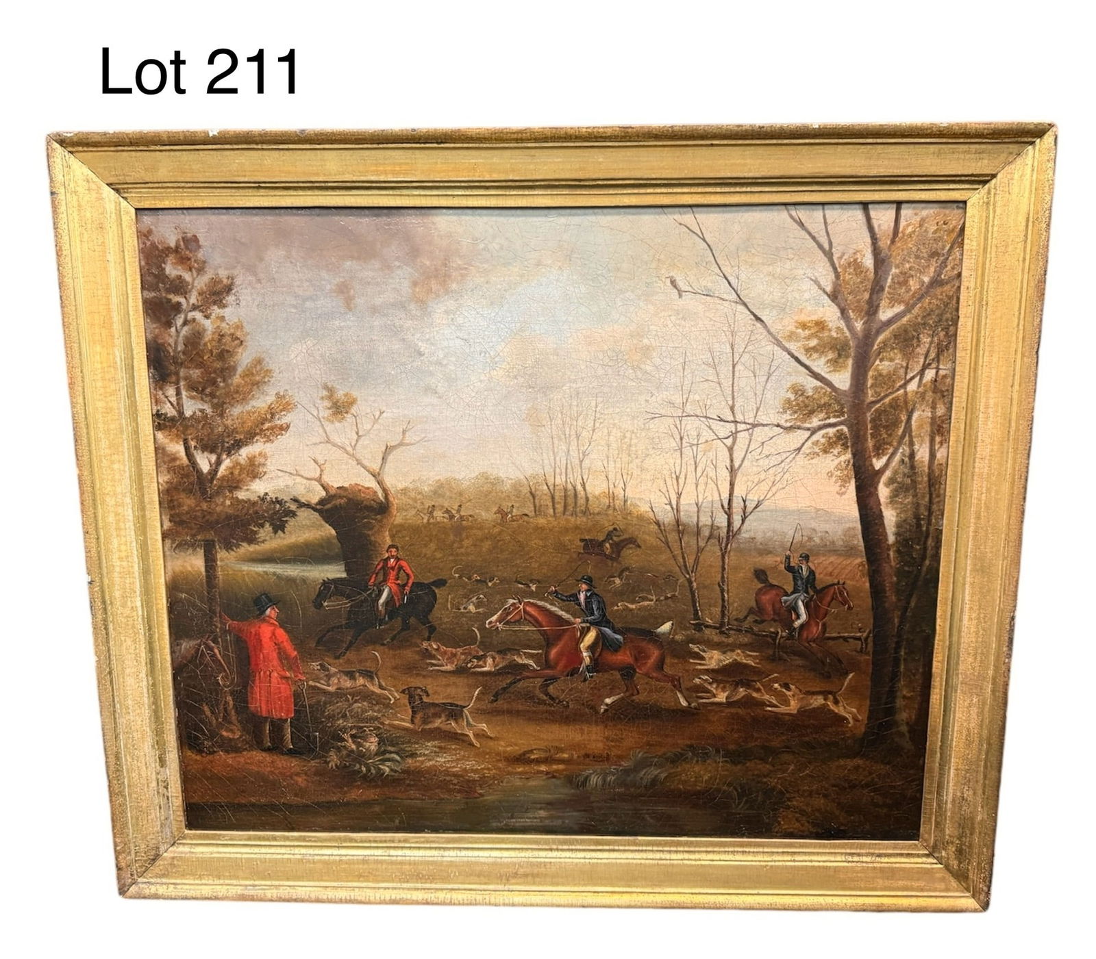 Oil on Canvas Painting of Fox Hunting Scene (1 of 11)