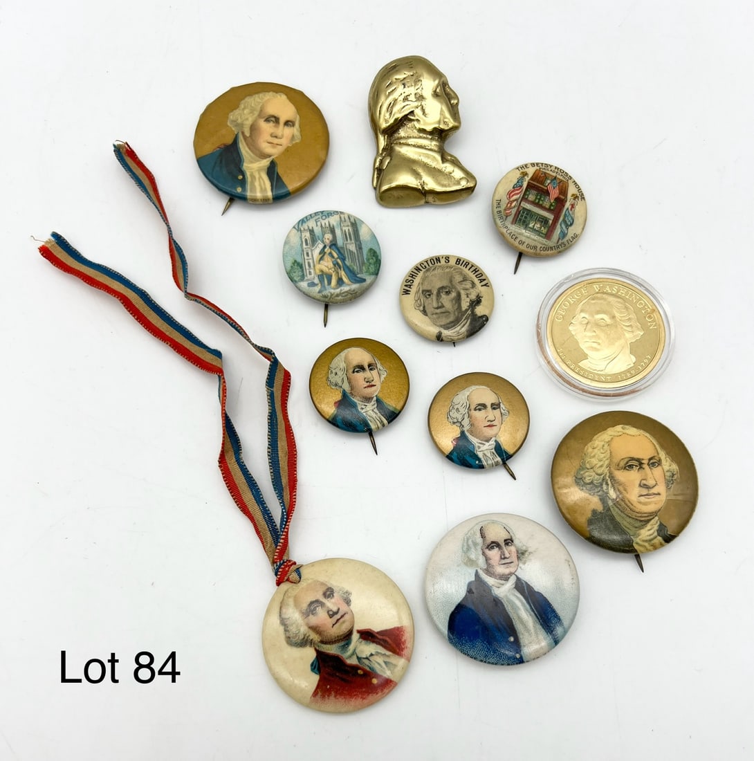 Nice Lot Of Celluloid George Washington Pins and More (1 of 11)