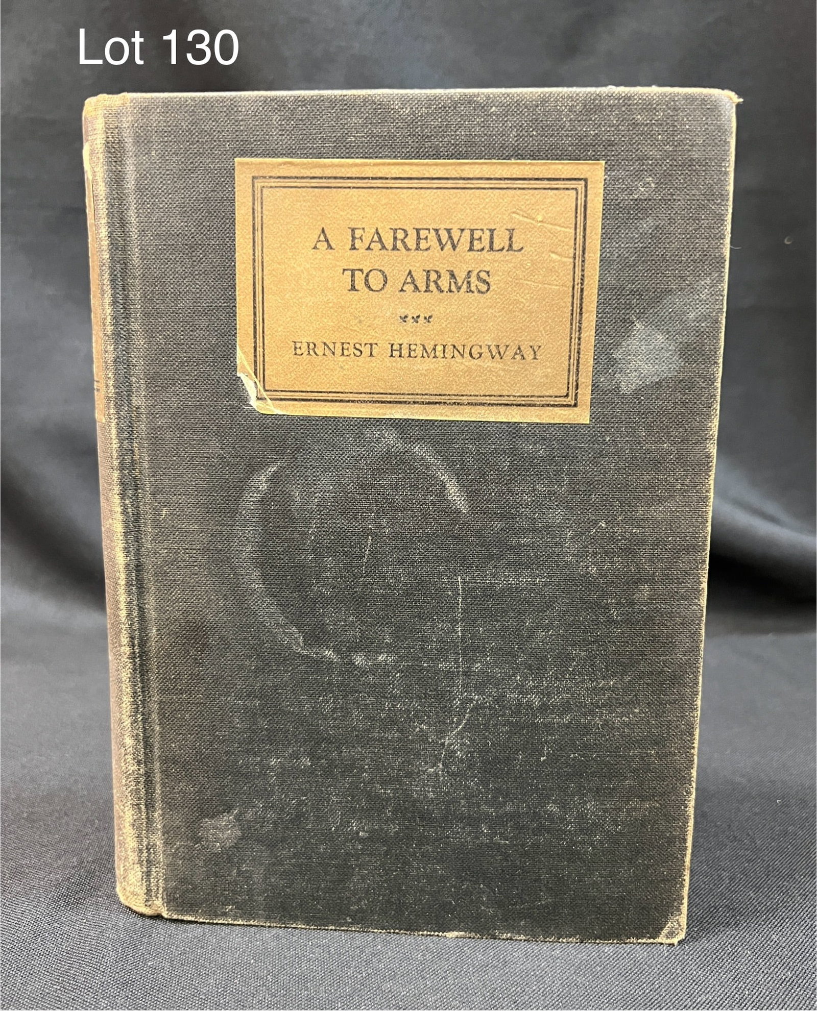 Ernest Hemingway's, A Farewell to Arms, 1929: Charles Scribner's Sons, New York, 1929. Usual age toning to paper. First edition, first printing. Hard cover in publisher's black cloth binding with printed gold paper title onlays to spine and front