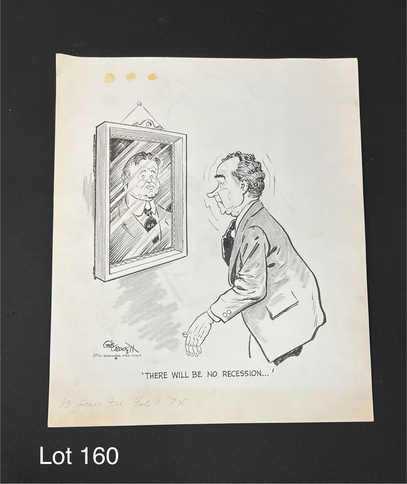 Signed Original Cartoon by Gibson Crockett (1912 - 2000) Political Cartoonist For The Washington (1 of 5)