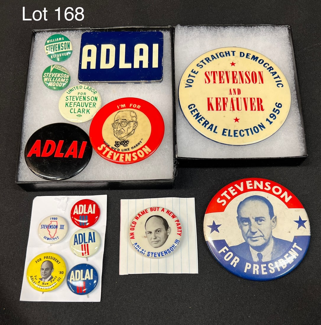 Lot of 14 Adlai Stevenson Campaign Pins (1 of 6)