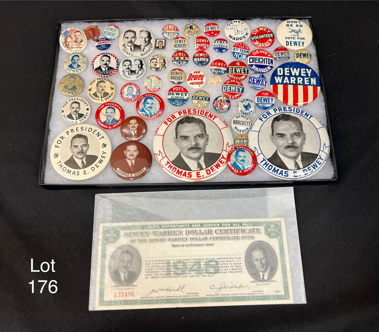 Huge Lot of Over 50 Thomas E Dewey 1948 Campaign Pins (1 of 8)