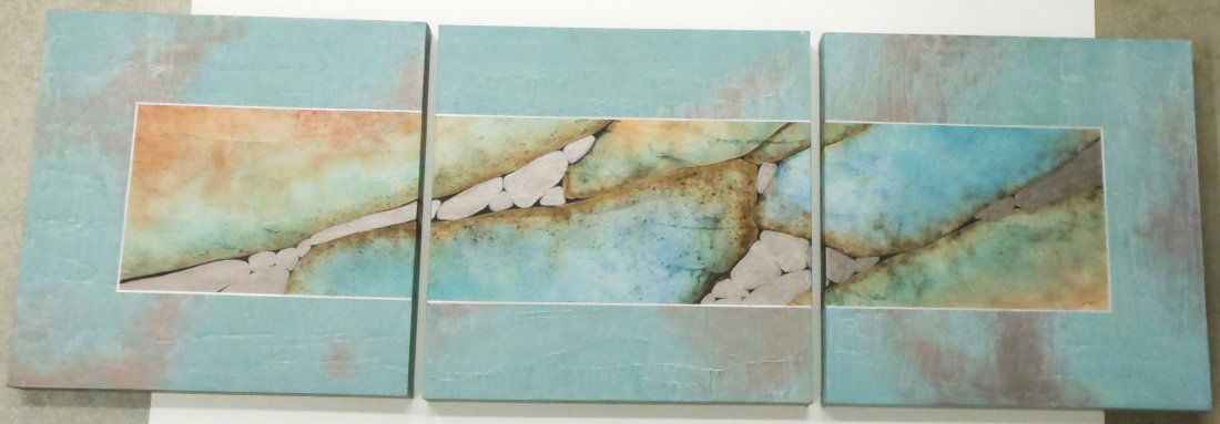 AOC Michael Slaght Sectional: 24" X 24" X 3, Michael Slaght (1954-) California artist has mastered the technique of rendering his varied subject matter by creating subtle nuances of surface texture and color through the use of mul