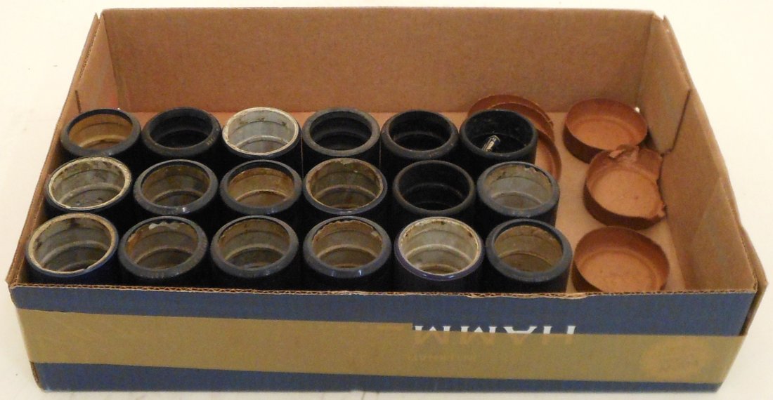 Box Lot of 19 Edison Cylinder Records: Lot of 19 cylinder records in a used condition.