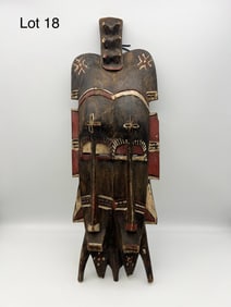 African Senufo Twin Kpelie Mask from the Ivory Coast