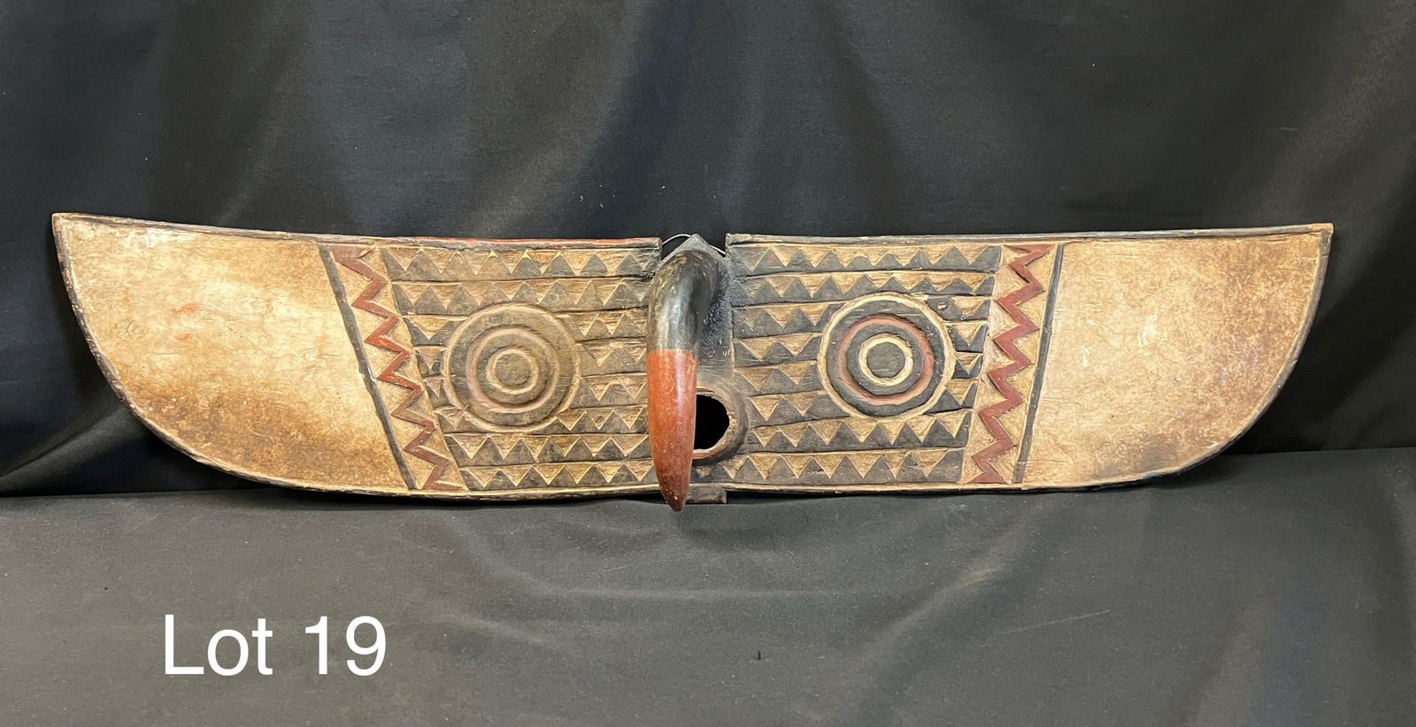African Polychrome Carved Bwa Butterfly Plank Wood Mask (1 of 6)
