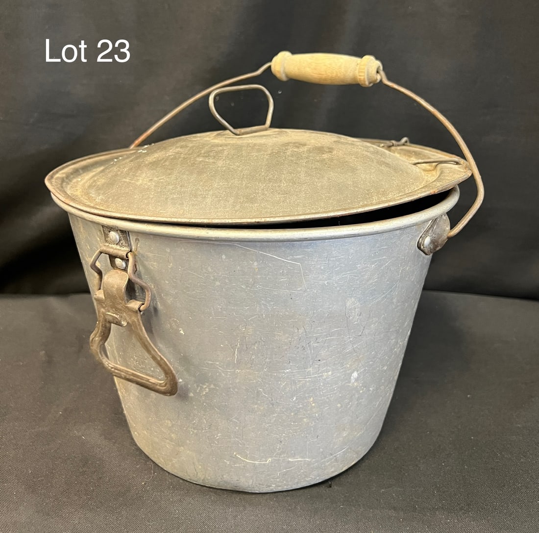 Antique Wear-Ever Aluminum Milk Pail With Strainer (1 of 6)