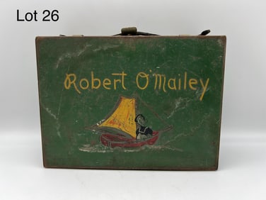 1940s Custom Made Tin Lunch Box Featuring Donald Duck