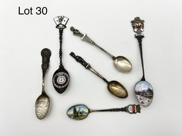 Collection of Sterling Silver and Silver Souvenir Spoons