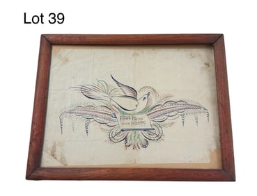 Antique Folk Art Illustration in Pen