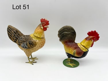 Vintage Chicken and Rooster Candy Containers