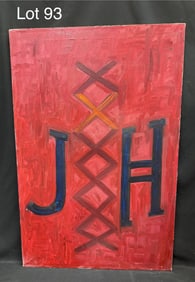 Josef Hulich (1917 - 1999), Abstract Oil on Canvas with his Initials