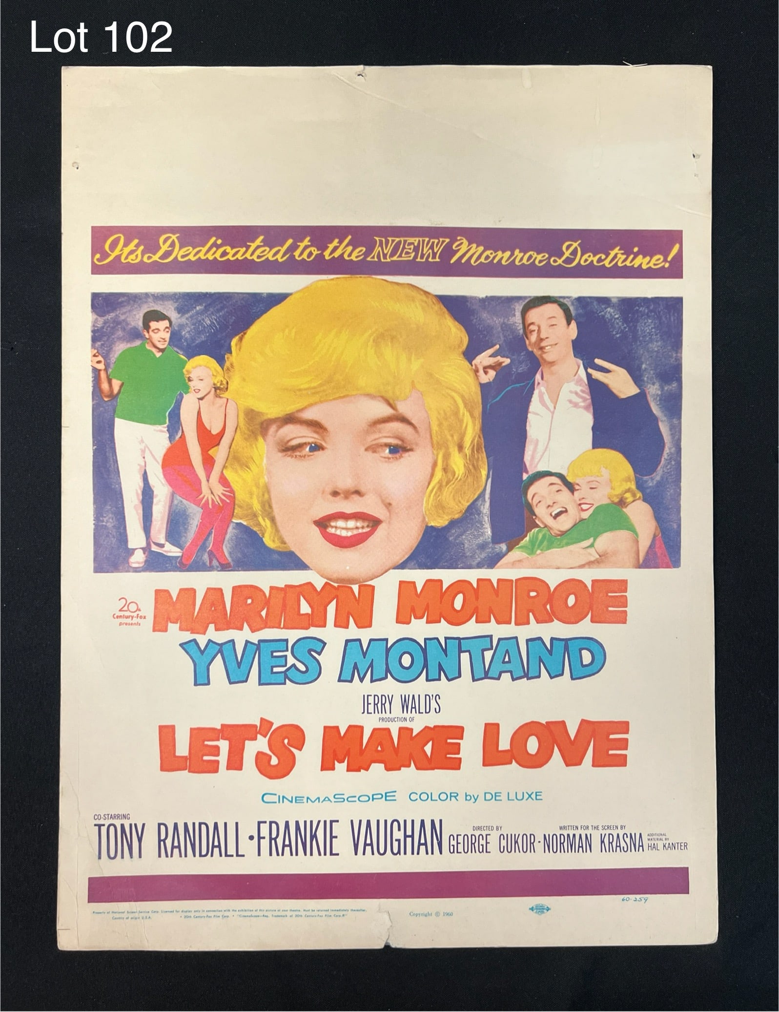 1960 'Let's Make Love' Movie Poster Starring Marilyn Monroe (1 of 6)