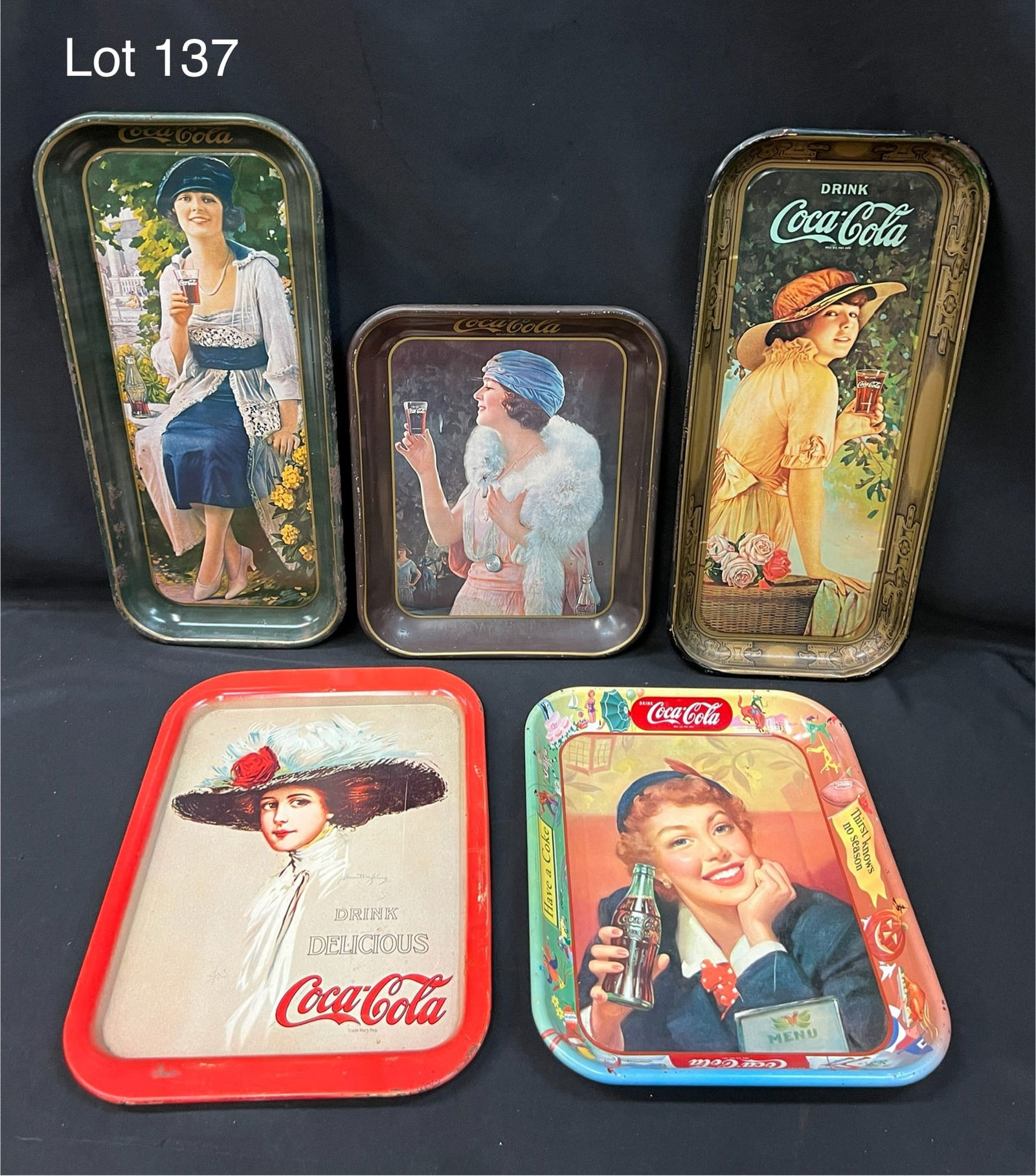 Collection of Vintage Coca-Cola Metal Trays (1 of 5)