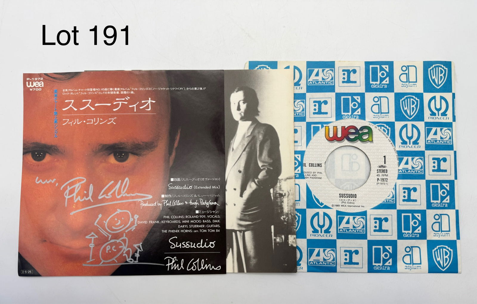Signed Phil Collins 'Sussudio' Vinyl Single (1 of 6)