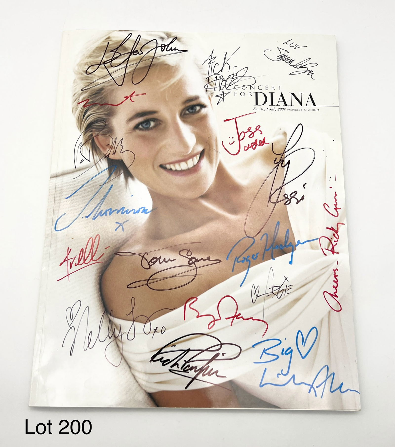 Concert For Diana' at Wembley Stadium Program Signed By Performers Including Elton John, Tom Jones (1 of 14)