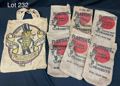 Lot of Planters Mr. Peanut Burlap Bags