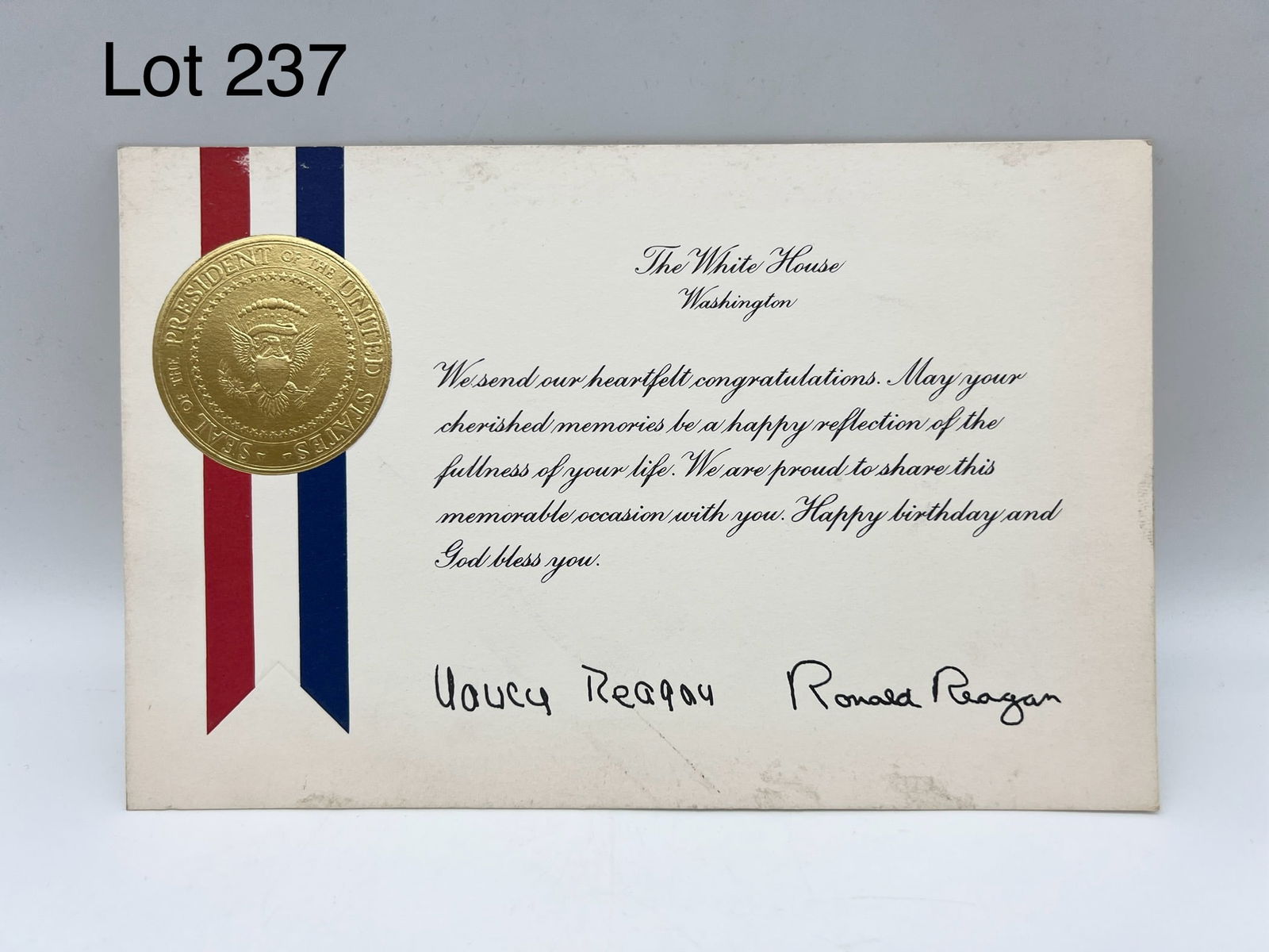 Signed Ronald and Nancy Reagan Card (1 of 5)