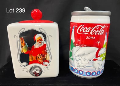 Duo of Coca-Cola Ceramic Cookie Jars