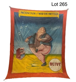 Johnny Meah 'A Mountain of Mirth in Motion' Circus Sideshow Banner