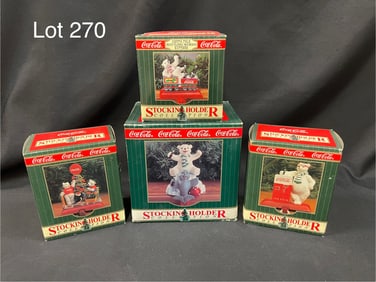 Lot of 1990s Coca Cola Stocking Holders
